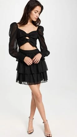 Buy π Top 10 π₯ WAYF Love Letter Tiered Bow Tie Mini π π Dress Black π π