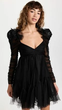 Best Pirce π Hot Sale π₯ Zimmermann Tulle Ruched Mini π π Dress Black β π